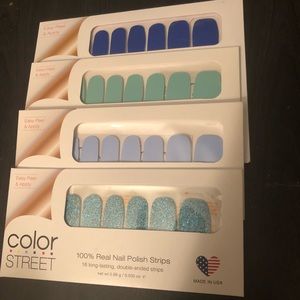 Color Street nail strips blue solid sets 💙